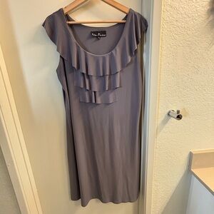 Ellen Parker Purple Ruffle Mini Dress